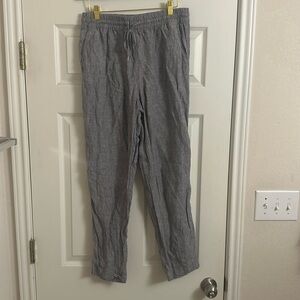 H&M Gray Linen Blend Drawstring Pant